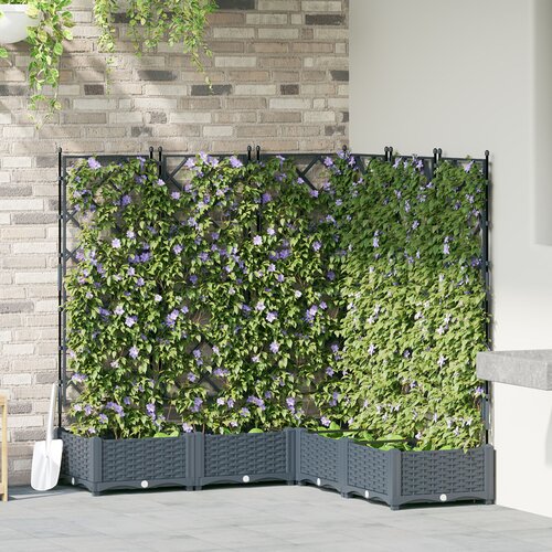 vidaXL Vrtni sadilniki Svetlo siva Plastika 120 x 120 x 125.5 cm Cene
