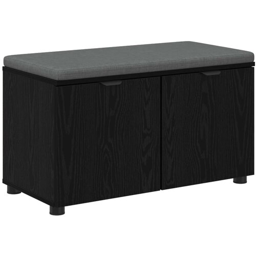 VidaXL Haldna klop z blazino z vrati Črna Orehovina 80 x 46 x 46 cm, (5000155706) Slike