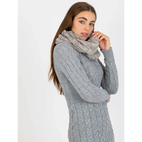Fashion Hunters Gray faux fur winter scarf
