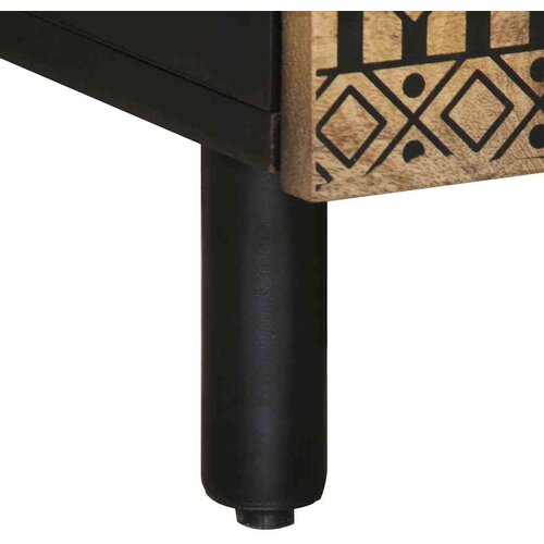 vidaXL Kava miza črna 100x54x40 cm Masivni neobdelan les Mango Cene