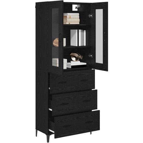  Highboard Crni hrast 69,5 x 34 x 180 cm Konstruirano drvo Slike