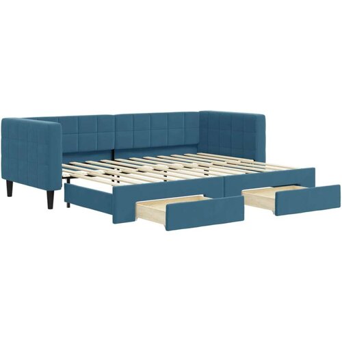 vidaXL Izvlečna dnevna postelja s predali modra 80x200 cm ža Cene