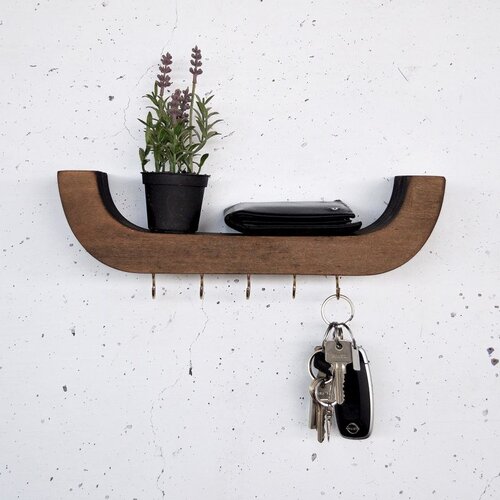 Hanah home Raf289 wooden decorative wooden wall shelf Slike