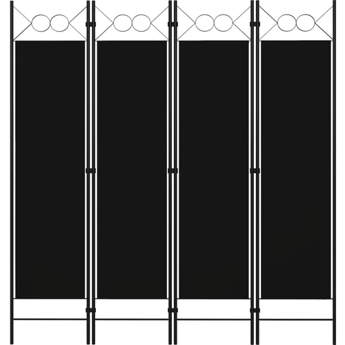 vidaXL Paravan 4-delni črn 160x180 cm