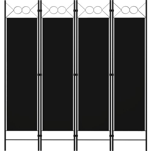 VidaXL Sobna pregrada s 4 panela crna 160 x 180 cm Slike
