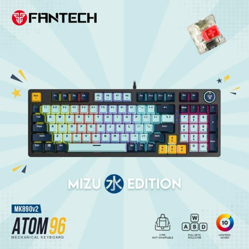 Fantech tastatura mehanička gaming MK890 rgb atom MK96 skyblue (red switch) Cene