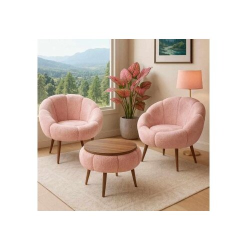 Atelier Del Sofa fotelje i klub stočić lida wellsoft pink Slike