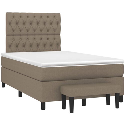 vidaXL Box spring postelja z vzmetnico taupe 120x190 cm blago, (21111807) Cene