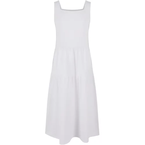 Urban Classics Kids Girls' 7/8 Length Valance Summer Dress - White