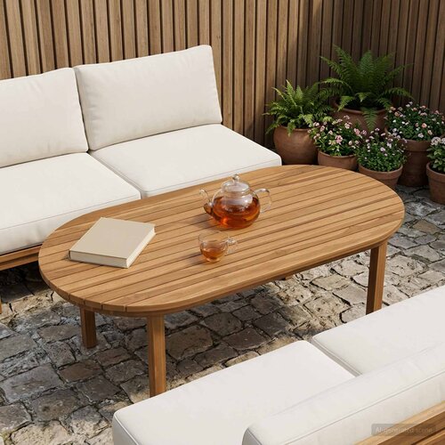  Gornji dio stola 100 x 50 x 3,5 cm Ovalni Čvrsto teak drvo Slike