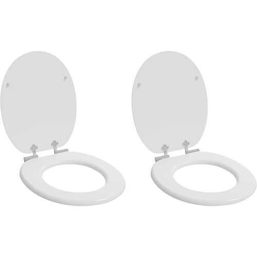  Toaletna sjedala s mekim zatvaranjem 2 pcs Bijeli 44 x 38 cm Cene