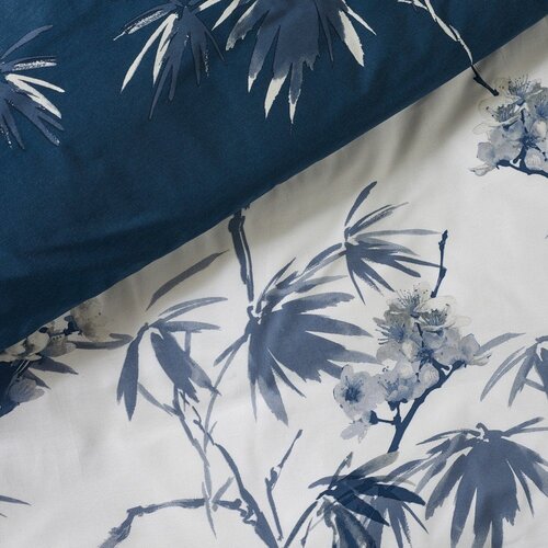 Catherine Lansfield Temno modra/kremno bela enojna posteljnina 135x200 cm Kyoto Floral &amp;ndash; Slike