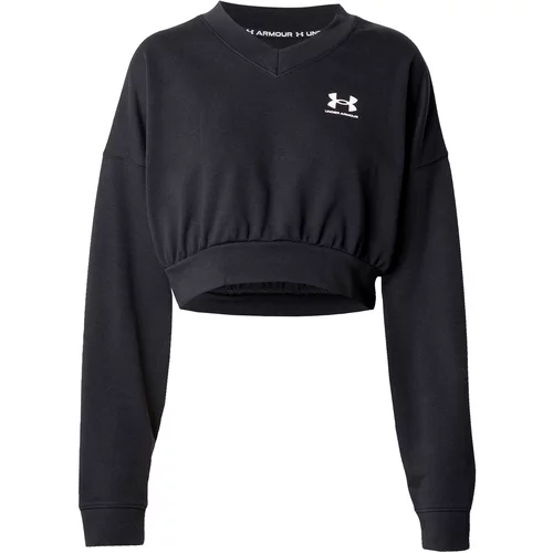 Under Armour Sportska sweater majica 'Rival Terry' crna / bijela