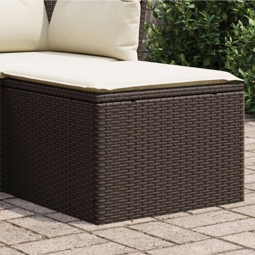Furnova Vrtni stolček z blazino rjav 55x55x37 cm poli ratan, (21954098) Slike