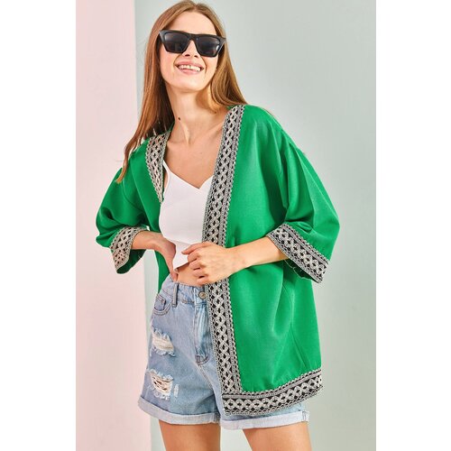 Bianco Lucci Women's Striped Printed Kimono Cene