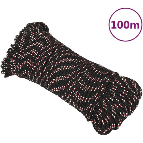 vidaXL Brodski konop crni 4 mm 100 m od polipropilena Cijene