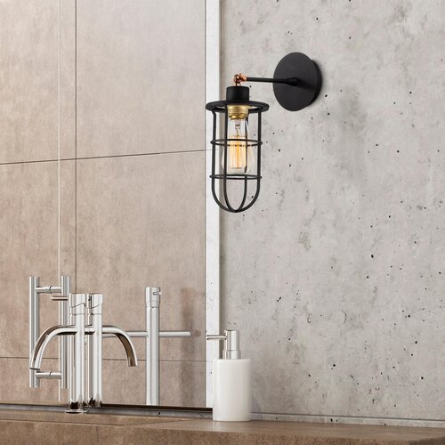 Hanah home zidna lampa E27 socket, crno-zlatna Cene