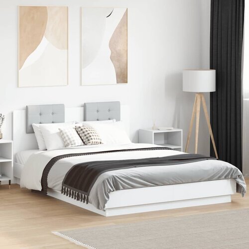 Furnova Posteljni okvir z vzglavjem in LED bel 120x200 cm, (21939804) Slike