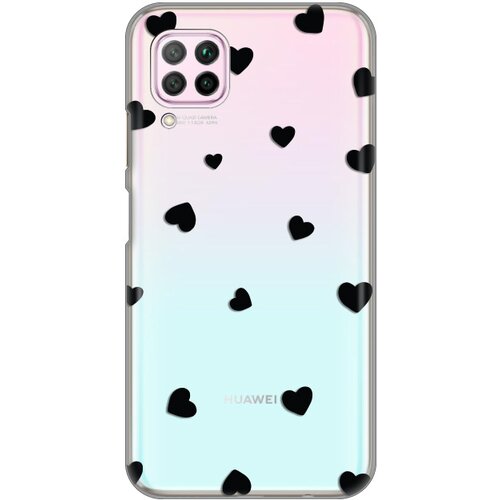 silikonska maska za Huawei P40 Lite/Nova 6 SE Hearts Print Skin bela Slike