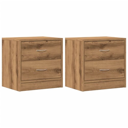 Maison Chic Dvo delni komplet Nočne omarice - Nočne mize artisian hrast 40x30x40 cm inženirski les, (21686734) Slike