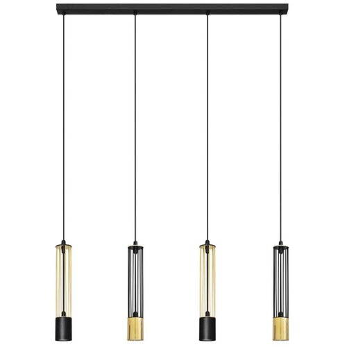  LED luster na sajli BARS 4xGU10/4,8W/230V crna/zlatna Cene
