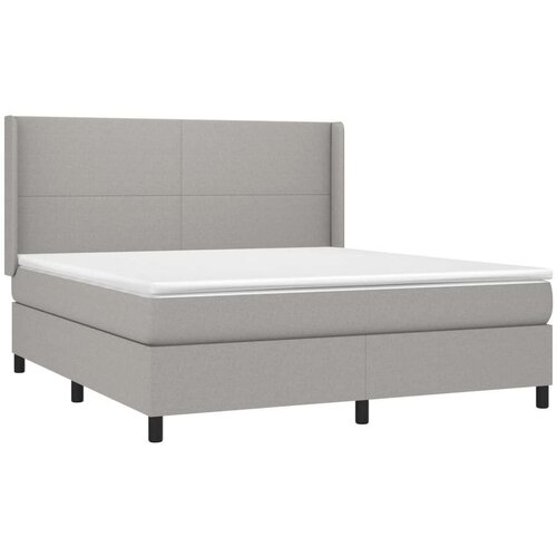  Box spring s madracem LED svjetlosivi 180x200 cm tkanina Slike