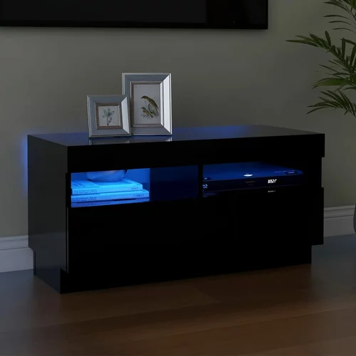 TV ormarić s LED svjetlima crni 80 x 35 x 40 cm
