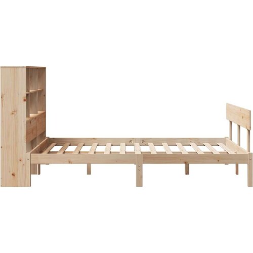 VidaXL Krevet s regalom za knjige bez madraca 120x200 cm od borovine Slike