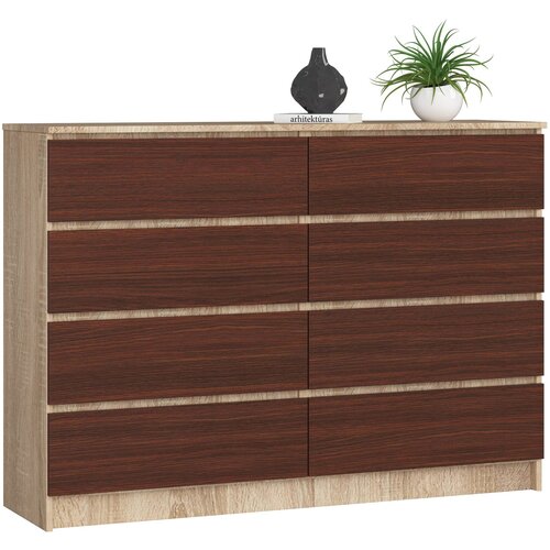 AKORD KOMODA K140 8SZ CLP SONOMA / WENGE, (21703227) Slike