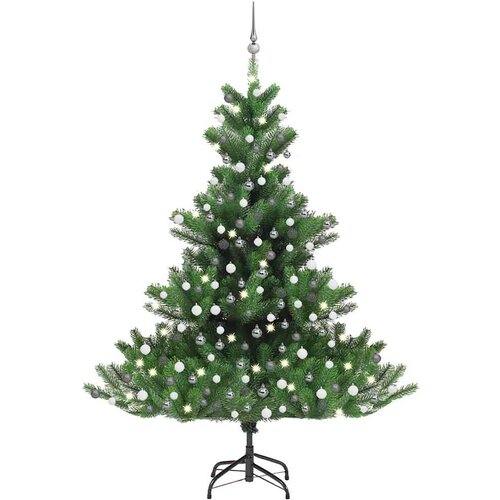  Umjetno drvce kavka&amp;scaron;ka jela LED s kuglicama zeleno 210 cm Slike