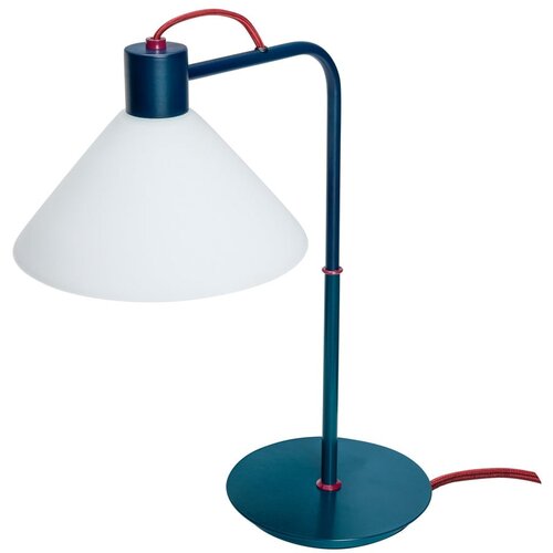 H&amp;uuml;bsch Modrozelena namizna svetilka s steklenim senčilom (vi&amp;scaron;ina 44 cm) Spot &amp;ndash; Slike