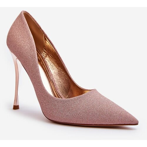 Kesi Tiberon's glittering champagne stiletto heels Cene