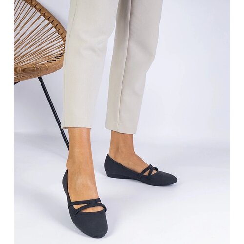 D/CEO marka niezdefiniowana Black women&amp;#039;s ballerinas made of matte eco-leather Baronna Slike