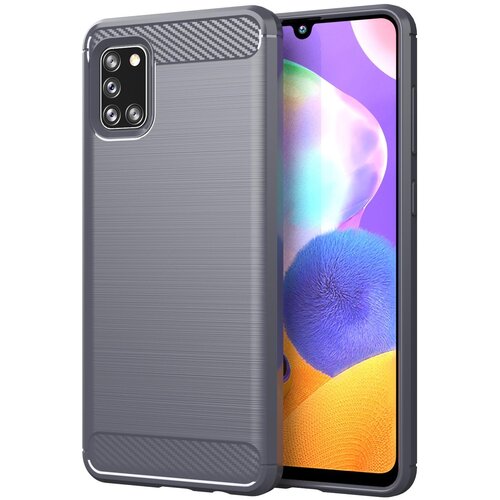 Cadorabo Ohi&amp;scaron;je, združljiv s Samsungom v krtačenem sivem - za&amp;scaron;čitnem pokrovu, narejen iz fleksibilnega silikona TPU v videzu iz nerjavečega jekla ogljika, (20588796) Slike