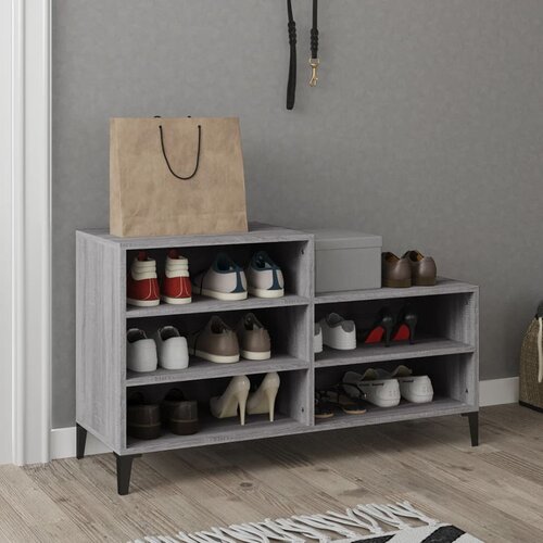 The Living Store Omarica za čevlje siva sonoma 102x36x60 cm inženirski les - Omarica Za Čevlje, (21433881) Slike