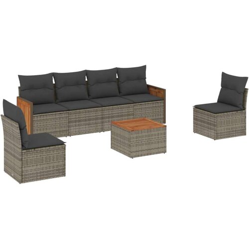 VidaXL 7-dijelni set vrtnih sofa sivi od poliratana Slike