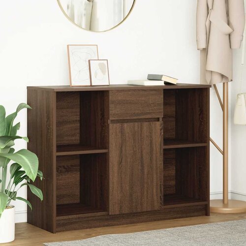 VidaXL Komoda s ladicama smeđeg hrasta 101x35x76 cm konstruirano drvo Slike