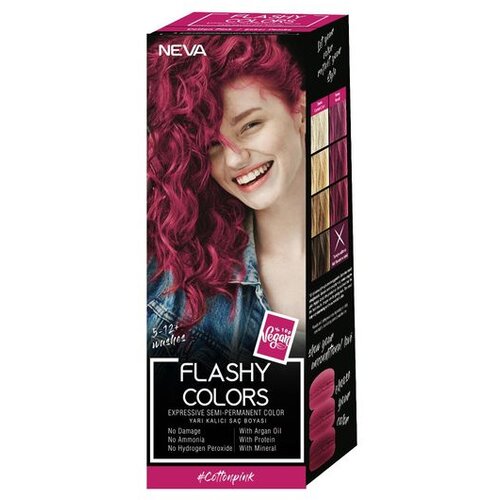 Neva FLASHY COLORS Polutrajna farba za kosu 100ml - Cotton Pink Cene