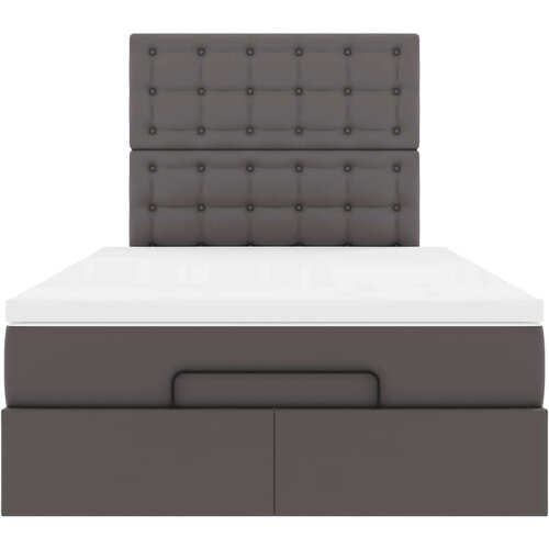 VidaXL otomanski okvir kreveta s madraca sivi 120x190cm umjetne kože Slike