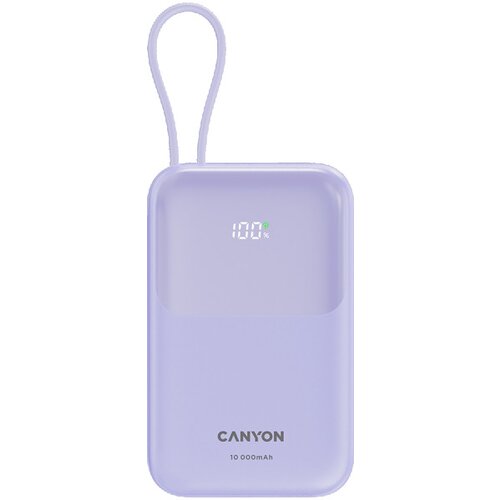 Canyon power bank OnPower 101 built-in cable 10000 mAh PD22.5W Purple ( CNS-CPB101PU ) Cene