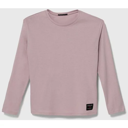 Sisley Dječja pamučna majica dugih rukava boja: ružičasta