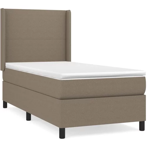 vidaXL Box spring postelja z vzmetnico taupe 80x200 cm blago, (20895062)