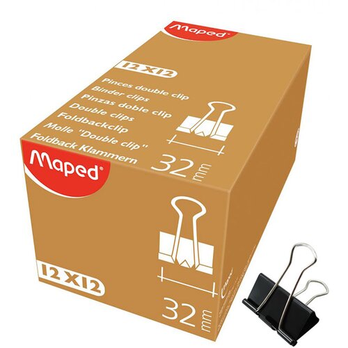 Maped Spenjalke za papir binder , črne, 32 mm, 12 kosov Slike