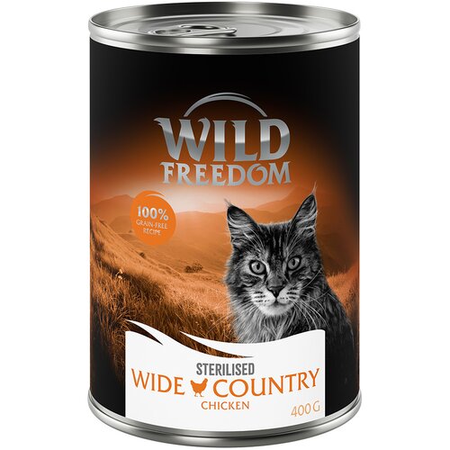 Wild Freedom Adult Sterilised 6 x 400 g - receptura bez žitarica - Wide Country - čista piletina Cijene