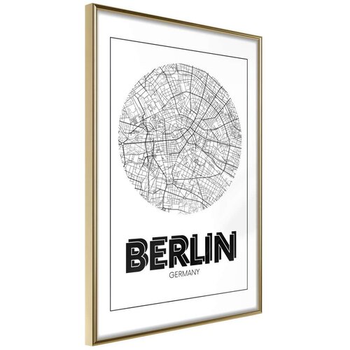  Poster - City Map: Berlin (Round) 40x60 Slike