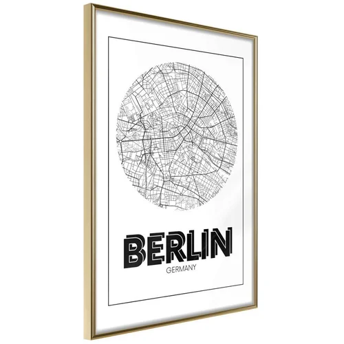  Poster - City Map: Berlin (Round) 40x60