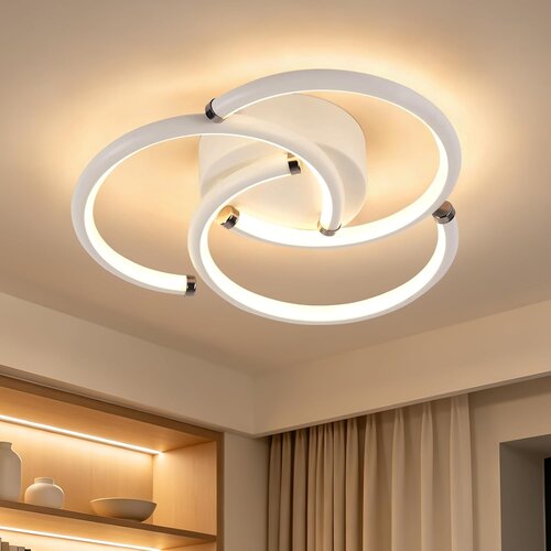Nettlife sodobna bela LED stropna svetilka z obročem, 24 W, 3000 K, za hodnik, jedilnico, otro&amp;scaron;ko sobo ali pisarno, (5000491396) Slike