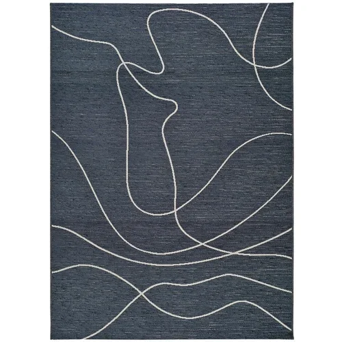 Universal tamno plavi vanjski tepih s udjelom pamuka Doodle, 154 x 230 cm
