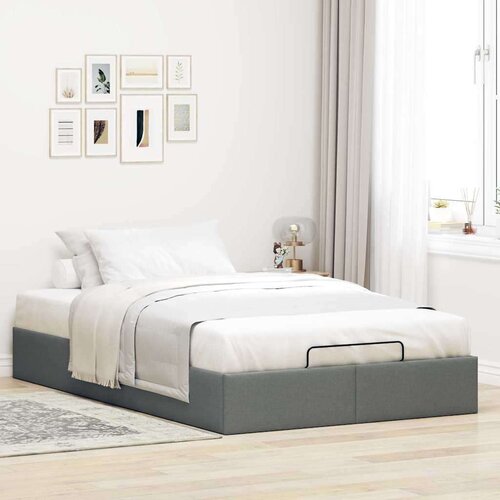 VidaXL okvir za krevet bez madraca tamnosivi 120x190 cm od tkanine Slike