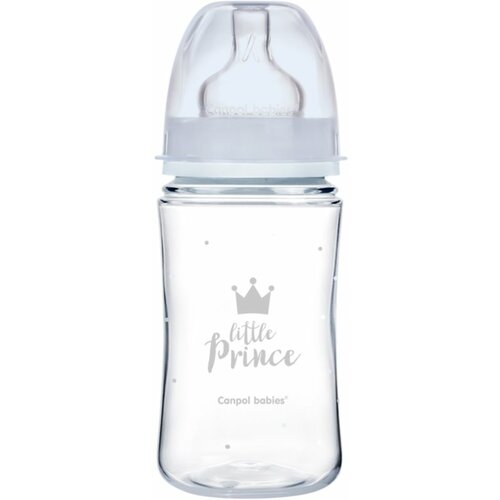 Canpol baby flašica 240ml široki vrat, pp - royal baby - plava Slike